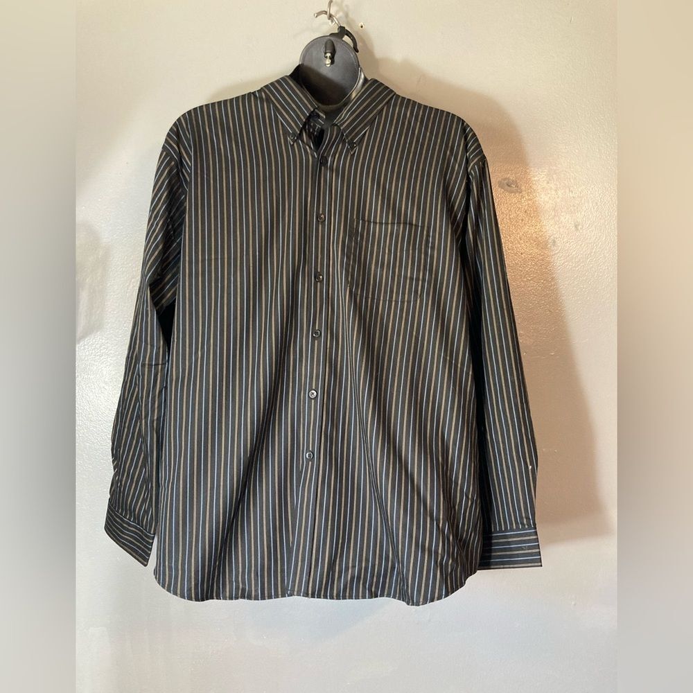 Van Heusen Black Striped Button-Down Shirt